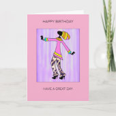 抽象芸術アート、トレンディーとガールエレガント誕生日 カード (正面)