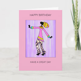 抽象芸術アート、トレンディーとガールエレガント誕生日 カード