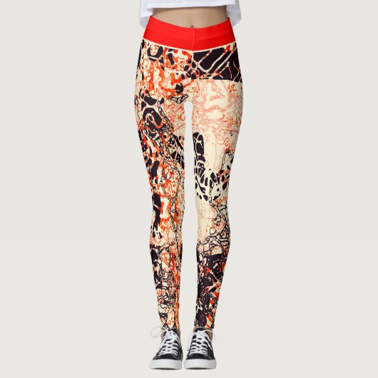 抽象芸術アート「ハートはドラゴン」 レギンス (正面)