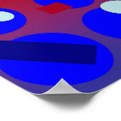 抽象芸術アート – ブルーレッドドーン ポスター (角)