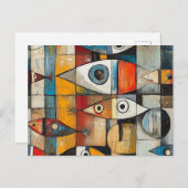 抽象芸術アート ポストカード (正面/裏面)