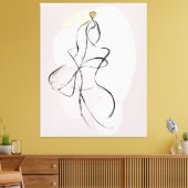 抽象芸術アート、ワンラインスケッチ キャンバスプリント (インサイチュ (リビング))