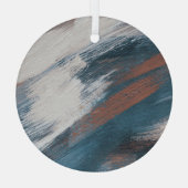 抽象芸術アート：多彩なブラシストローク ガラスオーナメント (裏面)