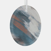 抽象芸術アート：多彩なブラシストローク ガラスオーナメント (正面右)