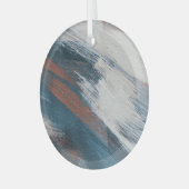 抽象芸術アート：多彩なブラシストローク ガラスオーナメント (正面左)