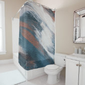 抽象芸術アート：多彩なブラシストローク シャワーカーテン (インサイチュ)
