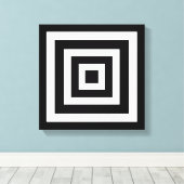 抽象芸術アート（正方形を含む白黒） キャンバスプリント (インサイチュ (ウッドフロア))