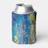 抽象芸術アート:油色彩の鮮やかテクスチャ 缶クーラー (缶正面)
