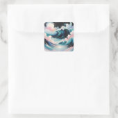 抽象芸術アート(海波) スクエアシール (バッグ)