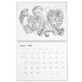 抽象芸術アート（白黒） カレンダー (3月 2026)