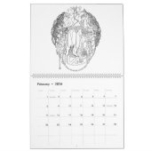 抽象芸術アート（白黒） カレンダー (2月 2026)