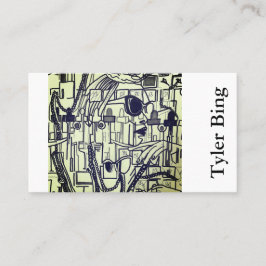 抽象芸術アート、緑の「流行」淡い色の 名刺