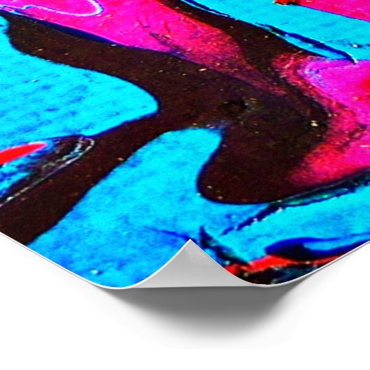 抽象芸術アート、背景、手絵画型、流体Ar ポスター (角)