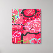 抽象芸術アート（赤） キャンバスプリント (正面)