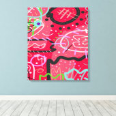 抽象芸術アート（赤） キャンバスプリント (インサイチュ (ウッドフロア))