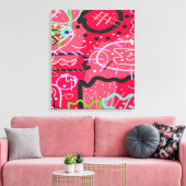 抽象芸術アート（赤） キャンバスプリント (インサイチュ (リビング))