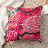 抽象芸術アート（赤） クッション (ブランケット)