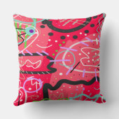 抽象芸術アート（赤） クッション (裏面)