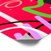 抽象芸術アート（赤） ポスター (角)