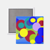 抽象芸術アート – 雲の中の円 マグネット (正面/裏面)