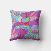 抽象芸術アート – Squiggly Loopsシームレスパターン1 クッション (裏面)