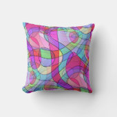 抽象芸術アート – Squiggly Loopsシームレスパターン1 クッション (正面)