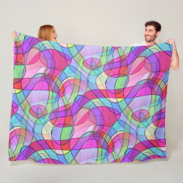 抽象芸術アート – Squiggly Loopsシームレスパターン1 フリースブランケット