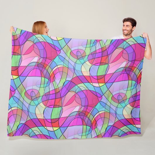 抽象芸術アート – Squiggly Loopsシームレスパターン1 フリースブランケット (インサイチュ)