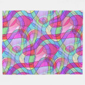 抽象芸術アート – Squiggly Loopsシームレスパターン1 フリースブランケット (正面(横))