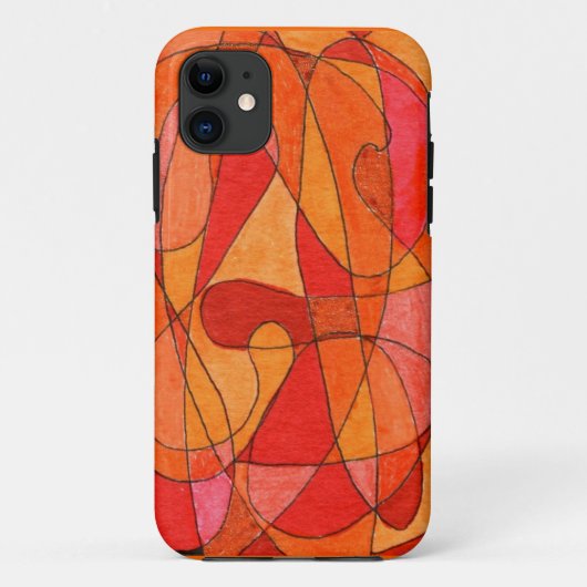 抽象芸術アートinオレンジと赤の電話ケース Case-Mate iPhoneケース (裏面)