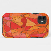 抽象芸術アートinオレンジと赤の電話ケース Case-Mate iPhoneケース (裏面(横))