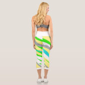 抽象芸術アーファンキートターコイズブルーグリーンレギンス カプリレギンス (裏面)