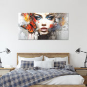 抽象芸術アーモダントプリント-金ゴールドテクスチャ油カンヴァ キャンバスプリント (インサイチュ (寝室))