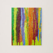 抽象芸術アールストライプレインボー絵を描ドリップ ジグソーパズル (縦)