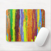 抽象芸術アールストライプレインボー絵を描ドリップ マウスパッド (マウス)