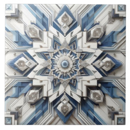 抽象芸術アールデコオールグレーダスティブルーオフ白 タイル