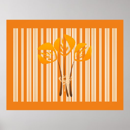 抽象芸術アールデコスタイルチューリップブーケ ポスター (正面)