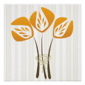 抽象芸術アールデコスタイルフラワーブーケポスター ポスター (正面)