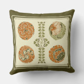 抽象芸術アールデコハンサム葉自然デザインTh クッション (裏面)