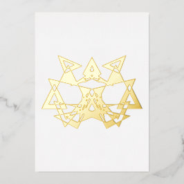 抽象芸術アールデコマスカレードゴールドフォイル空白のカード 箔招待状