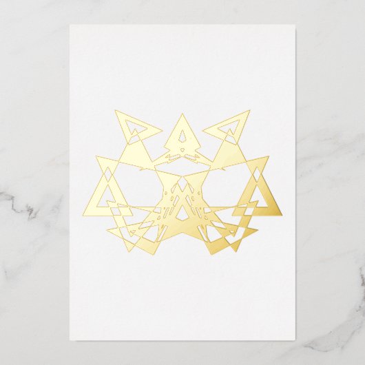 抽象芸術アールデコマスカレードゴールドフォイル空白のカード 箔招待状 (正面)