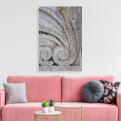 抽象芸術アールデコ石レリーフ、 浮き彫り彫刻詳細 キャンバスプリント (インサイチュ (リビング))