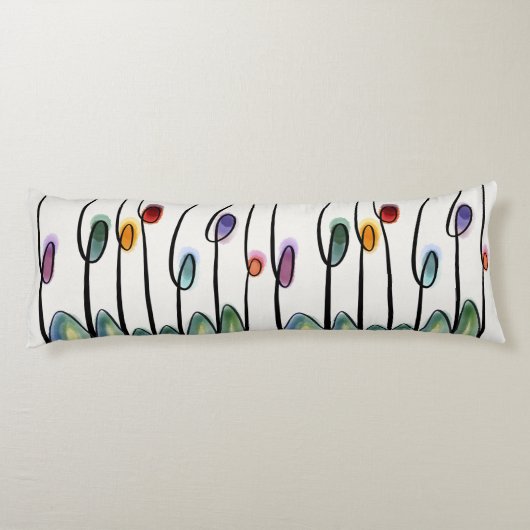 抽象芸術アールヌーボースタイルチューリップ ボディピロー (裏面)