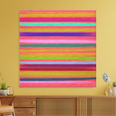 抽象芸術アールピ絵を描ックレインボーストライプズ キャンバスプリント (インサイチュ (リビング))