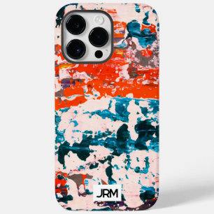 抽象芸術アール絵画ズレッドブルーホワイトモノグラムファンク Case-Mate iPhone 14 PRO MAXケース