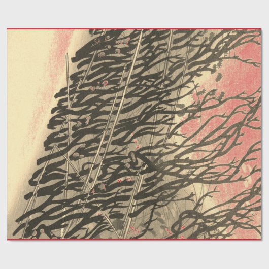 抽象芸術アー日本のトの夕暮れ時枝 ラッピングペーパー (フラット)