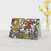 抽象芸術アー空白のトカード カード (黄色い花)