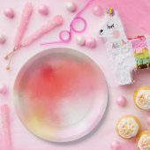 抽象芸術アー空白のトテンプレートピンクレッドオレンジイエロー ペーパープレート (パーティー)