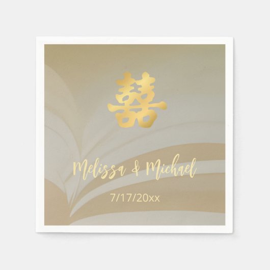 抽象芸術ア中国のート結婚のカスタム スタンダードカクテルナプキン (正面)