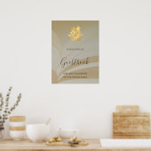 抽象芸術ア中国のート結婚レッドフローラゲストブック ポスター (キッチン)